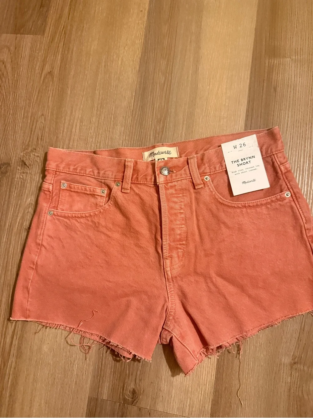 Madewell Coral Pink Denim Shorts